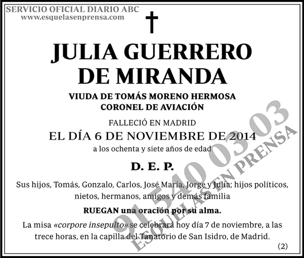 Julia Guerrero de Miranda